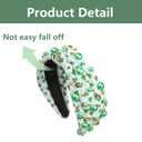 St Patricks Day Headband with Pearl, Shamrock Green Headbands for Women Irish Lucky Clover Hair St Patricks Day Accessories Fit Saint Patricks Day Party
