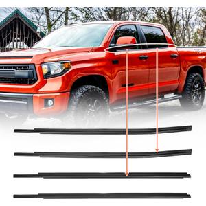 ACLONG Window Weatherstrip Moulding Trim Seal Belt Fit for Toyota Tundra Crewmax 2007-2019 Car Window Sweep Felt Seal Kit Replaces 68160-0C020 68210-0C020 68163-0C020 68164-0C020-4 Pieces Set