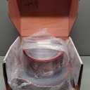 By Madee PREMIUM 100Pc Clear and Red Plastic Plates for Party - 50 Dinner & Dessert Plates with Metallic Trim - Extra-Heavy 30% Thicker for Sturdy, Spill-Free Celebration (50 Guests)