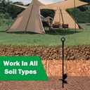 Ground Anchors, Tent Stakes Heavy Duty, Trampoline Anchor Kit, Triple Propeller,Heavy Duty Anchor Hook for Canopies, Car Ports, Sheds, Swing Sets, Easy to use, 4pcs 15 Black