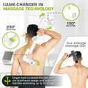 ProsourceFit Dual Pro Percussion Massage Gun, 6 Attachable Pieces for Deep Tissue Relief, Muscle Massager Gun with 4 Speed Levels, Adjustable Handles for Back Massage, and Quiet Portable Relief, White