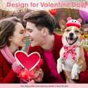 Valentine's Day Dog Collar with Bow Red and Pink Heart Printed Adjustable for Large Dogs, Durable Metal Buckle