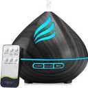 Essential Oil Scent Diffuser: 500ML Aroma Diffuser with Remote Control, Large Fragrance Aromatherapy Diffuser for Bedroom Home, Mist Humidifier with 14 Colors LED Lights and waterless Auto-Off, Black