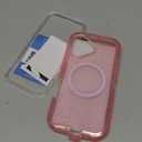 for iPhone 17 Case Clear Magnetic [Anti-Yellowing] [Compatible with MagSafe] Shockproof 3-Layer Military Grade Protection Case for Apple iPhone 17 6.3",Clear Pink Glitter