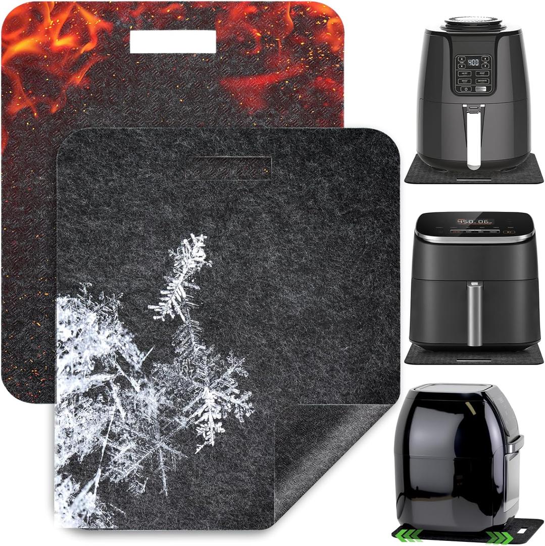 Heat Resistant Mat for Air Fryer with Sliding Function, 2 Pcs 12 * 14 in Heat Resistant Pad Sliding Caddy Countertop Protector Mat for Ninja Air Fryer