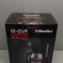 Mueller 12-Cup Drip Coffee Maker - Borosilicate Carafe, Auto-Off, Reusable Filter, Anti-Drip, Keep-Warm Function, Clear Water Level Window Coffee Machine, Kitchen Essentials & Accessories (Black)