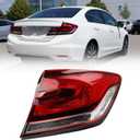 Dasbecan Right Passenger Side Tail Light Assembly with Bulb Compatible with 2013 2014 2015 Honda Civic 4-Door Sedan Brake Rear Lamp Replaces# HO2805102 33500-TR0-A51