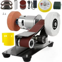 Mini Belt Sander, Electric Power Bench Belt Grinder, Adjustable Speed Electric Grinding Sanding Machine 