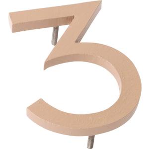 Montague Metal Products MHN-04-F-TE1-3 Solid Brushed Aluminum Modern Floating Address House Numbers, 4", Powder Coated Taupe