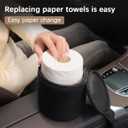 Car Tissue Holder, Soft Hanging Vehicle Backseat Headrest Tissue Box Cover for Roll Paper, Automotive Napkin Holder Paper Organizer to Keep Car Tidy, Universal for Truck SUV Sedan (Coffee)