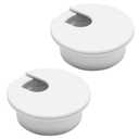 Desk Grommet 2" (50 mm), Desk Cord Hole Cover, Cable Grommet ABS Plastic, Desk Hole Grommet for Office and Home Table Cable, Detachable Cable Cord Organizer (White 2 Pcs)