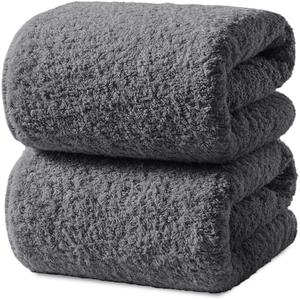 REDKISS Ultra-Plush Bath Towel Set - 900GSM Premium Thick Cotton for Bathroom & Spa, Super Absorbent Bath with No Shedding (Bath Twoel Set for Adults, Luxury Hotel & Home Use)-Smoky Grey