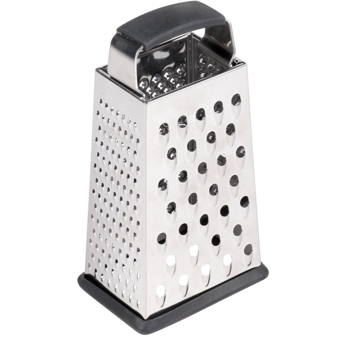 TableCraft SG203BH, Cash & Carry Back Of The House Box Grater, Small 6" Size, 4-Sided Tapered Design, Anti-Slip Base, Dishwasher Safe, Stainless Steel, Ideal for Shredding Veggies and Grating Cheese