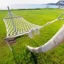 Milisten Stick Hammock Bed Safe Outdoor Swing for Adults Beige Cotton Camping Hanging Bed Dirt Resistant Comfortable Garden Balcony Lounge