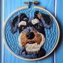 DIY Punch Needle Kits for Beginners Cute Giant Schnauzer Dog with Hoop Punch Needle Starter Craft Embroidery Set Easy for Adults and Children Festival Gift and Decoration 20x20cm-3