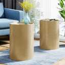 Christopher Knight Home Kaylee Modern Round Hammered Iron Accent Table (2 Pack) -Gold, 16. 00 L x 16. 00 W x 22. 25 H