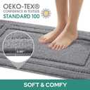 HOMEIDEAS Bathroom Rugs Sets 3 Piece, Super Soft and Absorbent Non Slip Microfiber Toilet Bath Mat with U-Shaped (Grey)