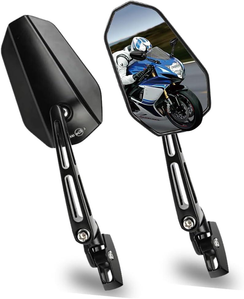 DREAMIZER Fairing Motorcycle Mirrors Adjustable Arrow Black Rearview Mirrors Compatible with Kawasaki Ninja Honda CBR600RR CBR1000RR CBR500R CBR300R Suzuki GSXR 600 750 Yamaha R15 R25 YZF600R