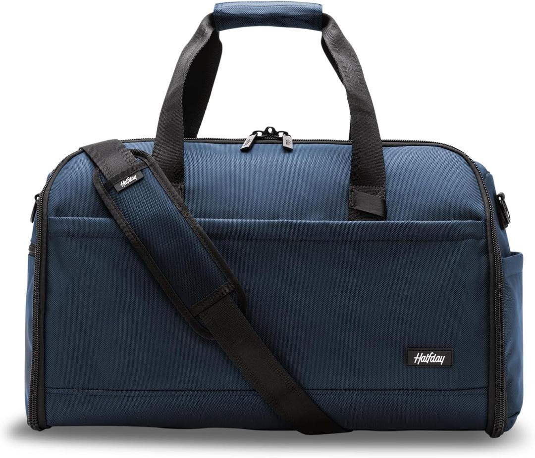 Halfday Convertible 2-in-1 Premium Garment Duffel Weekender Bag 40L: Wrinkle-Free Travel (Hanging Suit Compartment, Shoe Pockets, Trolley Sleeve), Balistic Nylon Carry-on, Pacific