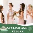 Bridesmaid Proposal Gift Set of 6 Bridesmaid Gifts Pearl Bride Hair Clips with Green Hair Ties, Bridal Shower Wedding Bachelorette Party Favors Gifts (Green)