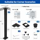 Muzata Black Corner Cable Railing Post 36 Inch 36"x2"x2" T-drilled One-Post Corner Solution Surface Mount Stainless Steel Cable Railing System Kit Indoor Outdoor with Paper User Guide PS02 B34S