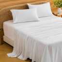 Bedlifes Deep Pocket Sheets 18-24 Inch, King Size Egyptian Cotton 1000 Thread Count, 4-Piece - Fits Extra Thick Mattresses, Cooling & Breathable (White), King - 22" Deep Pocket