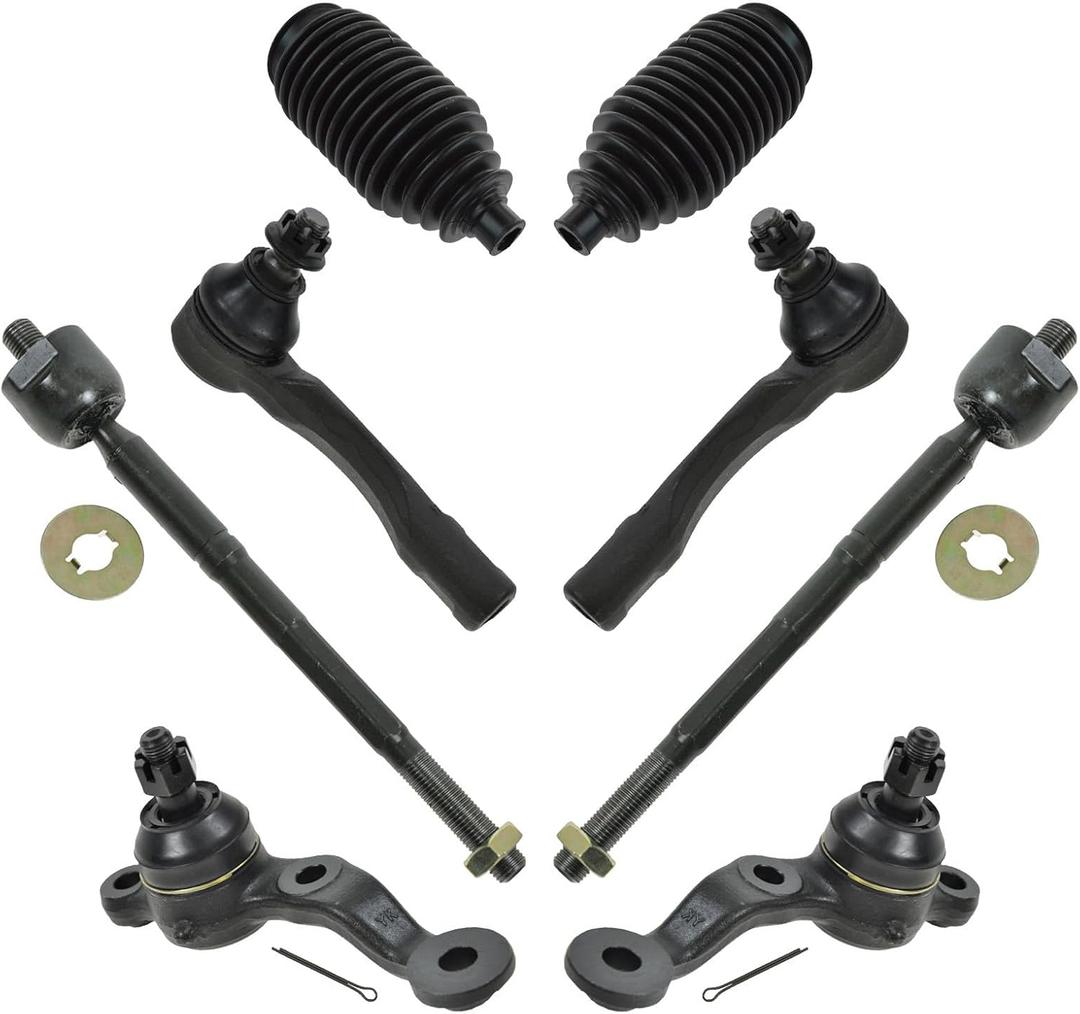 TRQ Front Steering and Suspension Kit Tie Rods Ball Joints Steering Rack Pinion Bellows Compatible with 2001 Lexus IS300 from 10/01/00 Production Date Front 2002-2005 Lexus IS300