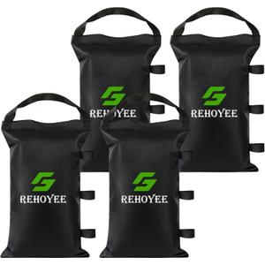 Sand Bags for Canopy Legs Empty Sandbags for Weight, Canopy Tent Weights Set of 4 Heavy Duty 1680D Pop Up Tent Weights Bags (Black, 120LBS)
