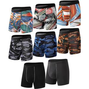 HAVVIS Men's Performance Underwear Boxer Briefs Soft Comfortable Bamboo Viscose Underwear for Men Multipack 8 Pack L