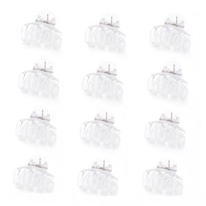 Cobahom 12 Pack Small Plastic 1.2 Inch No-Slip Mini Clips for Thin Hair Styling Accessories for Women and Girls (White)
