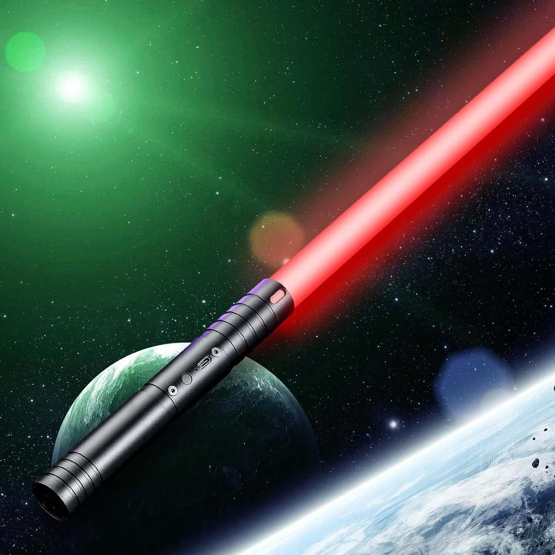 Lightsaber, Light Sabers for Kids, Dueling Light Saber, USB-C Rechargeable Lightsabers, RGB 15 Colors and 4 Modes, Sturdy Metal Handle, Christmas Halloween Present for Kids, Light Saber 1 Pack