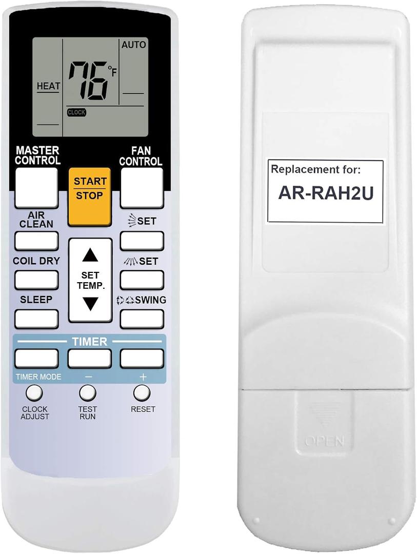 RCECAOSHAN Replacement for Fujitsu Air Conditioner Remote Control Model Number AR-RAH2U Works for ASU18RLF ASU18RLXS ASU24RLF ASU24RLXS ASU30RLX AUU12RLF AUU18RLF AUU9RLF