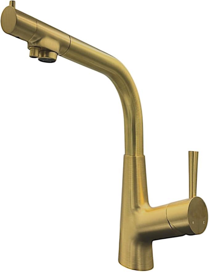 WEWE Kitchen Faucets with Pull Down Sprayer, Stainless Steel Single Handle 1 Hole for Family Kitchen Commercial Camper Laundry Rv Bar, Matte Black