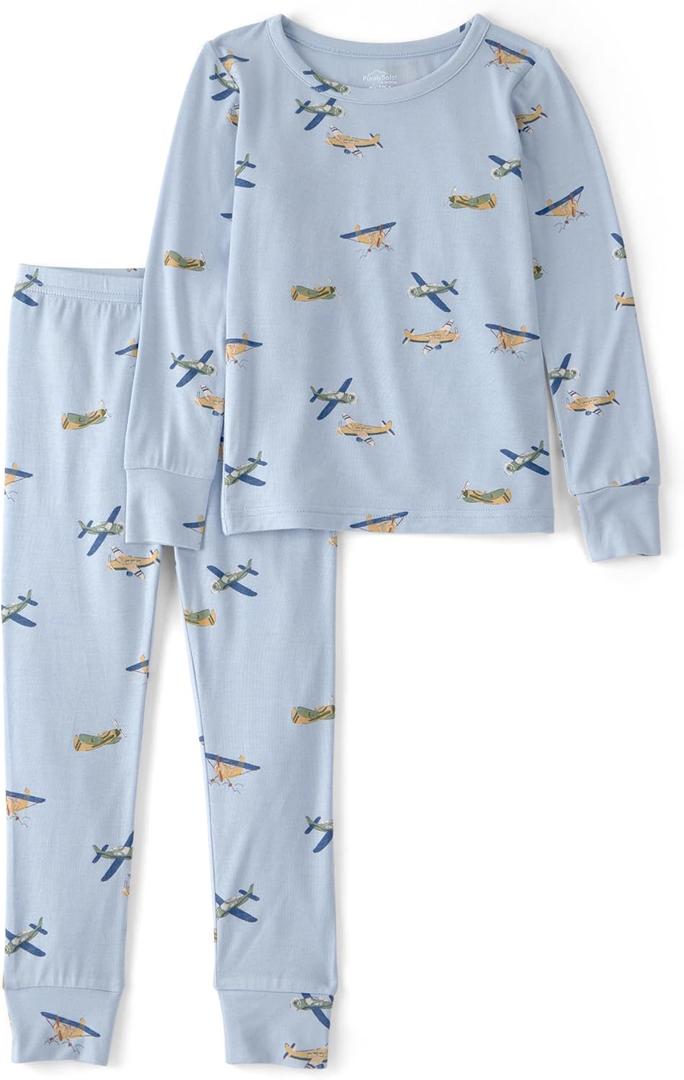 Carter's Baby Girls' Purelysoft Long-sleeve 2-piece Pajamas (Blue Vintage Plane)