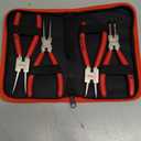 TOOLEAGUE 4 Pcs Snap Ring Pliers Set, Circlip Pliers, 7 inches Internal/External Heavy Duty for Ring Remover Retaining Straight Bent Lock Pliers Set (Red)