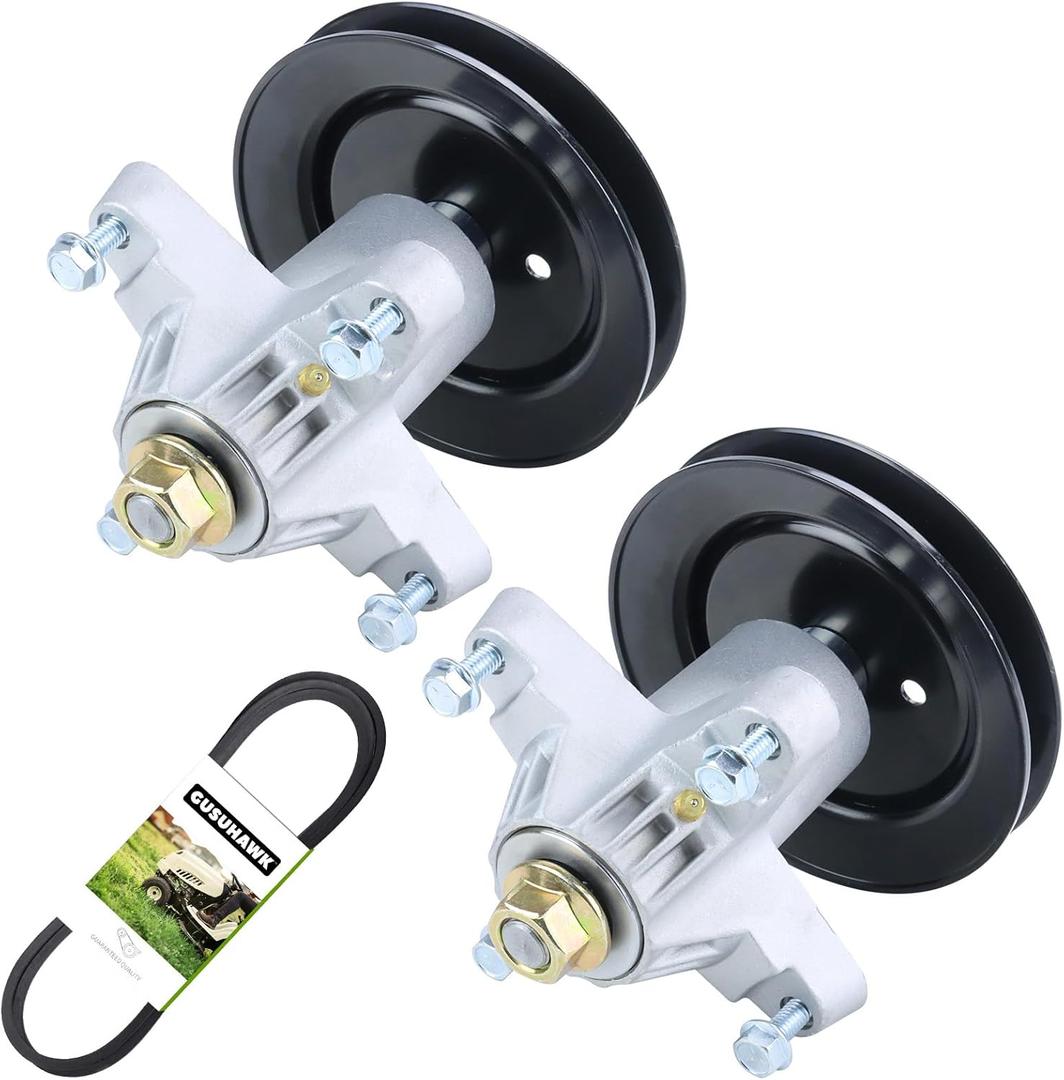 2 Pack 918-04197B Spindle Assembly with 954-04062 Deck Belt Replaces MTD/Cub Cadet 918-04197B, 918-04197, 918-04197A, 618-04197, 618-04197B, 918-0427, 918-0427C, 618-0427, 618-0324