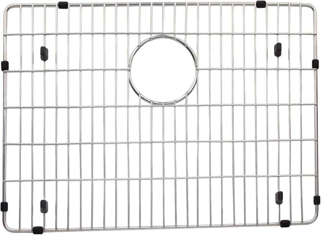 EBG1914 Kitchen Sink Grid and Sink Protectors for Kitchen Sink, Stainless Steel Sink Grids for Bottom of Kitchen Sink, 19" x 14" with Rear Drain for Single Sink Bowl, Sink Bottom Grid