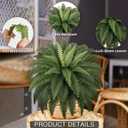Fake Ferns - Set of 2 Faux Boston Ferns Large Artificial Plants, 40 Leaves per Bouquet, 35 Inches Large Artificial Ferns for Outdoors/Indoor Home, Office, Garden Decoration