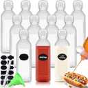 12 Pcs 17 oz Condiment Squeeze Sauce Bottles,Squeeze Dressing Bottle for Liquids with Flip Top Cap Bulk, Squirt Dressing Container Condiment for Salad Ketchup,Hot Sauce,Olive Oil