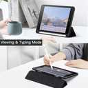 JETech Case for iPad mini 5/4 (7.9-Inch 2019/2015 Model) with Pencil Holder, Clear Transparent Back Shell Slim Stand Shockproof Tablet Cover, Auto Wake/Sleep (Black)