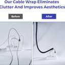 Cable Management Sleeves 1.5in - 2 Pack 4.1ft Split Braided Cable Sleeve Black, Wire Organizers for Cords, Hard PE Cord Protectors from Pets, Flexible Cord Wrap Wire Sleeve for Computer Cord Organizer