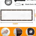 3.3 x 10 FT Waterproof Chicken Coop Cover for Winter, Durable Easy Install Chicken Run Tarp with Rope & Cable Tie, Chicken Coop Insulation Windproof Winterizing Cover for Large Cage Walk-in Run