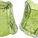 Glass Green Rose Small Lamp Shades Set of 2 Art Blown Mini Lampshades,1.3lb,3.54" Top x 5.5" Diameter x 4.72" Height,Replacement Lamp Shade for Floor Lamp Table Wall Lamp Chandelier Island Decor