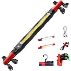 Rechargeable Magnetic LED Work Light Bar - Under Hood Light for Auto Repair, Garage & Detailing, Cordless Portable Trouble Light with Strong Magnet & Hanging Hook