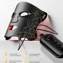 LED Light Therapy mask (E106A) for Face, LED Light Therapy Mask with Adjustable Brightness and Timer, Soft Silicone Red Light Therapy Mask for Home & Travel, Black