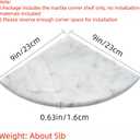 2 pcs Marble Shower Corner Shelf for Bathroom, 9 Inch x 9Inch Gray Veins and Soft White Marble Corner Shelves for Bath Wall Mounted Both Side Polished