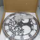 Large Wall Clock,24 Tree of Life Metal & Wood Wall Clock with Bird Design,Decorative Non-Ticking Wall Clock for Living Room,Farmhouse Home Decor (Arab)