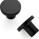 Ravinte 10 Pack Cabinet Knobs Black Kitchen Cabinet Knobs Round Dresser Drawer Knobs Matte Black Drawer Pulls Closet Door Knobs 1-1/5 Inch, OCNYN8HS10
