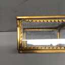 Creative Co-Op Brass and Glass Display Box with Scalloped Edges, Antique Finish (3" Square x 1-3/4"H)