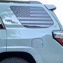 Rear Window American Flag Decal Fits Toyota 4Runner 5th Gen 2010-2017 2018 2019 2020 2021 2022 2023 2024, Precut Back Side Window Glass USA Flag Vinyl Sticker Accessories(Matte Black)